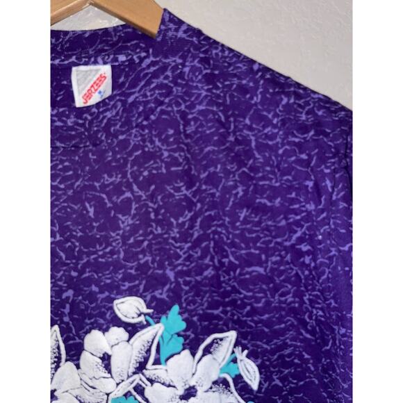Vintage Las Vegas Shirt Floral Hummingbird Graphic Purple Tee 90s 1991 VTG M - Picture 6 of 12